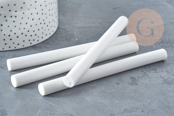 Baton de cire à cacheter blanc 135mm, fourniture pour création de sceaux personnalisés invitations de mariage DIY, x1 (G8918)