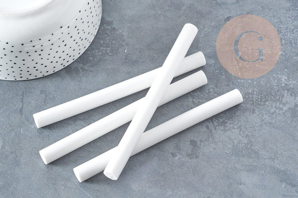 Baton de cire à cacheter blanc 135mm, fourniture pour création de sceaux personnalisés invitations de mariage DIY, x1 (G8918)