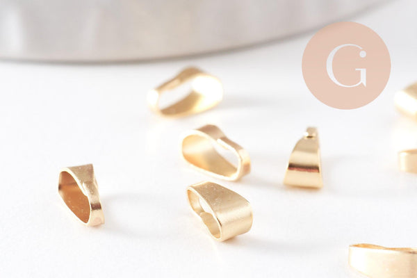 Bélière acier 304 inoxydable doré 7mm, x10 (G2897)