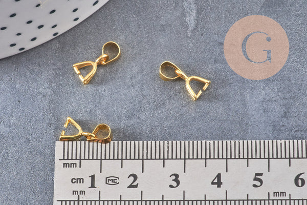 Bélière laiton doré 12mm, x10 (G3563)