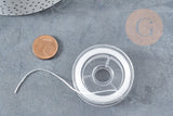 Bobine de 10 mètres de fil élastique nylon blanc 0.8mm, x1 (G8914)