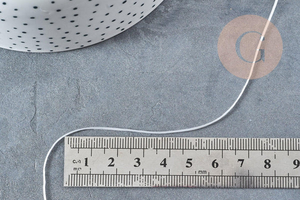 Bobine de 10 mètres de fil élastique nylon blanc 0.8mm, x1 (G8914)