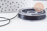 Bobine fil élastique nylon noir 0.8mm, x1 bobine de 10 mètres (G10084)