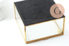 Boite à bijoux verre carré métal doré rectangle 13.1cm, x1 (G9766)