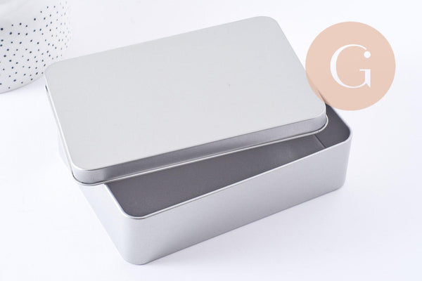 Boite rangement perles bijoux pour kit 15.3cm fer platine x1 (G10258)