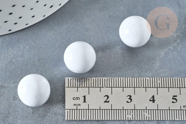 Bola carillon d'harmonie blanche 14mm, x1 (G6707)