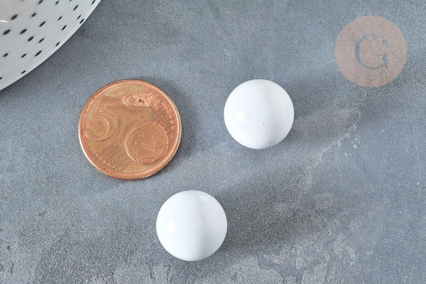 Bola carillon d'harmonie blanche 14mm, x1 (G6707)