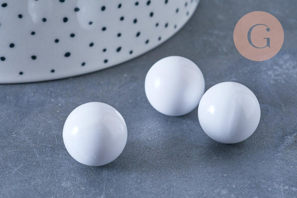 Bola carillon d'harmonie blanche 16mm, x1 (G5426)