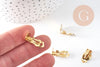 Boucles Clip oreilles non percées laiton brut 16mm, x10 (G1520)