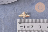 Boucles abeille doré laiton 18k tige argent 925 14mm, la paire (G2500)