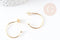 Boucles d'oreilles Anneau demi-créole puce doré 18k 28mm, x2 (G3305)