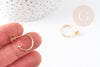 Boucles d'oreilles Anneau demi-créole puce doré 18k tige argent 925 20mm, x2 (G3583)