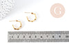 Boucles d'oreilles Créoles Bambou laiton doré 24mm, la paire (G9011)