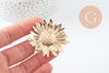 Boucles fleur tournesol XXL zamac doré 50mm, la paire (G9654)