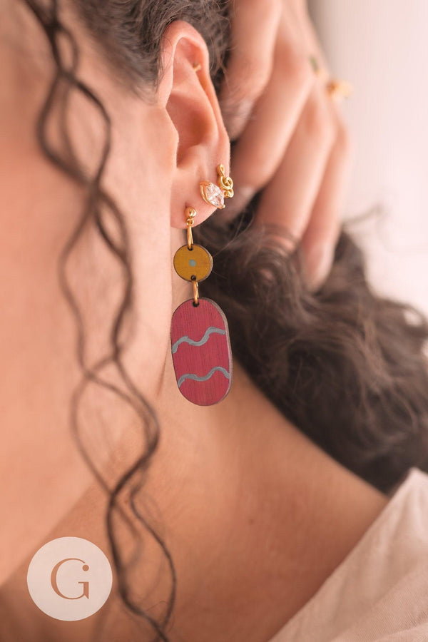 Boucles puces laiton doré cristal, x2 (G1510)