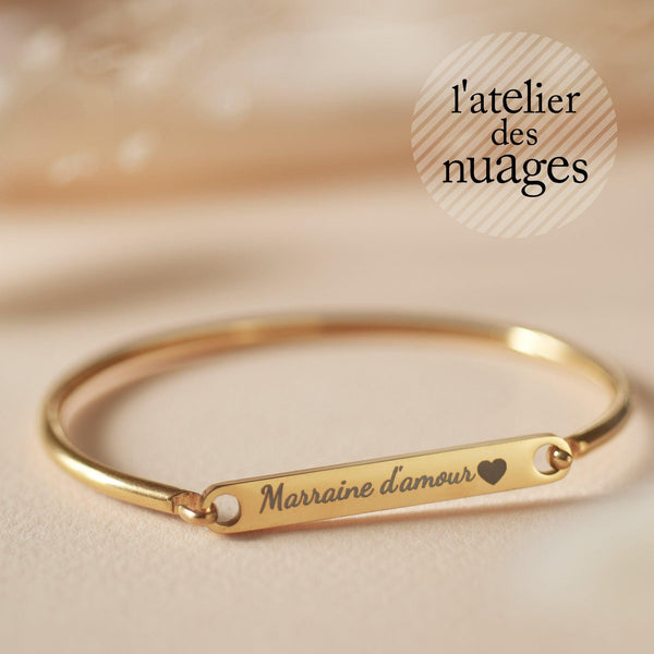 Bracelet Jonc en Acier Inoxydable 304 avec Message, x1 (ADN4)