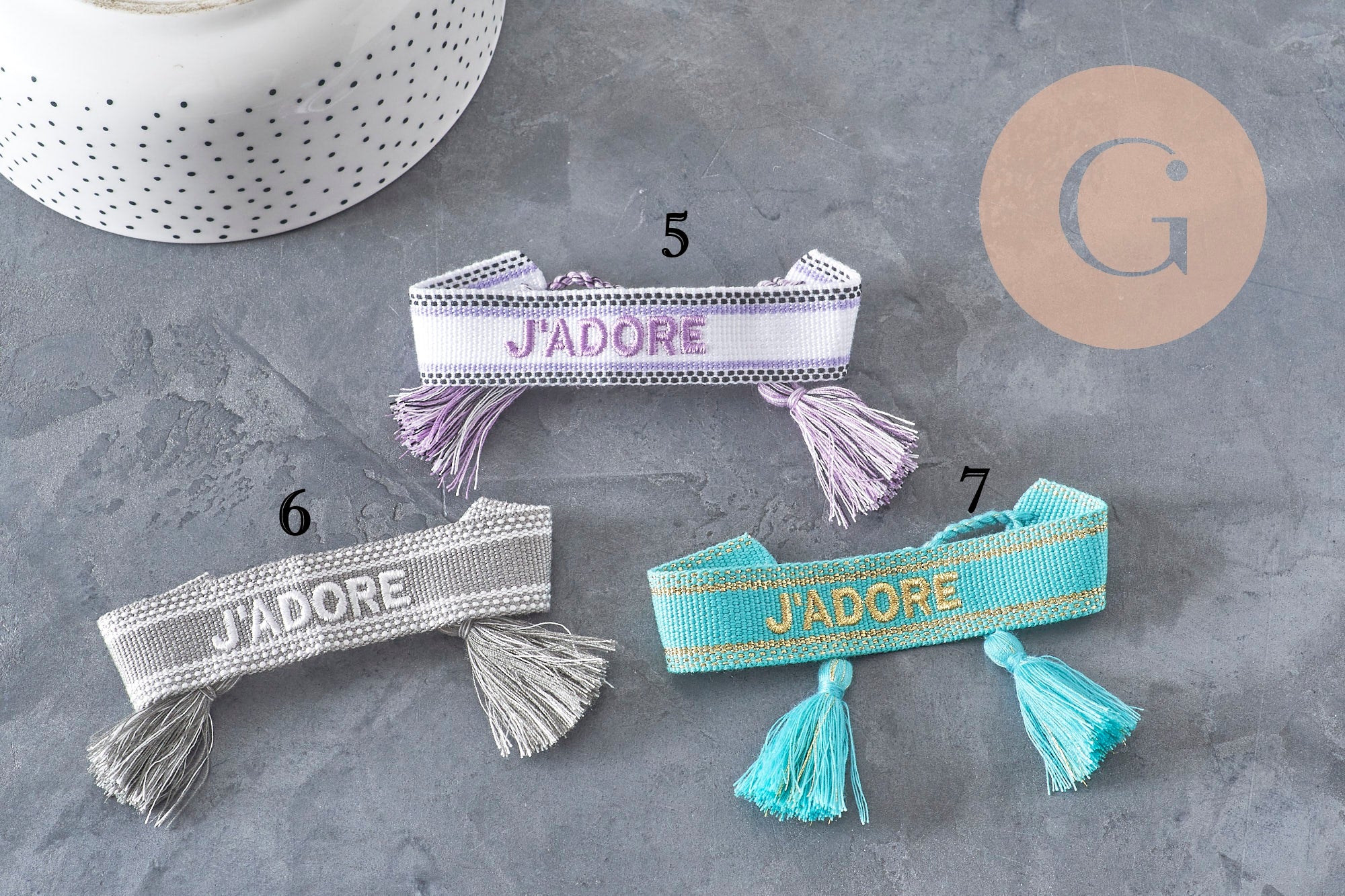Pulsera bordada I LOVE HOPE EFJF, x1 (G7649)