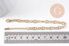 Bracelet chaine maille marine acier 304 inoxydable doré IP 14k 16.7cm, x1 (G10348)