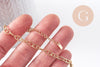 Bracelet chaine maille marine acier 304 inoxydable doré IP 14k 16.7cm, x1 (G10348)