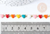 Bracelet coeur acier doré 304 inoxydable émaillé multicolore 26mm, x1 (G8607)