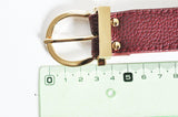 Bracelet cuir rouge bordeaux réglable boucle dorée 25.5mm, x1 (G4791)