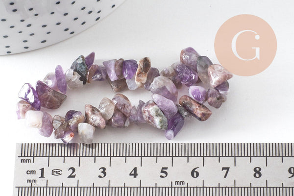 Bracelet élastique chips améthyste naturelle 50mm, x1 (G5774)