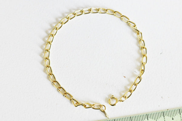 Bracelet gourmette maillons doré 16K 18cm, x1 (G1202)