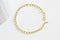 Bracelet gourmette maillons doré 16K 18cm, x1 (G1202)