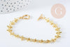 Bracelet grosse maille acier 304 inoxydable doré 19.5cm, x1 (G8890)