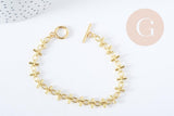 Bracelet grosse maille acier 304 inoxydable doré 19.5cm, x1 (G8890)
