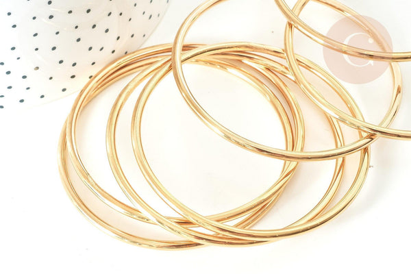 Bracelet jonc 3mm acier doré 63mm x1 (G7736)