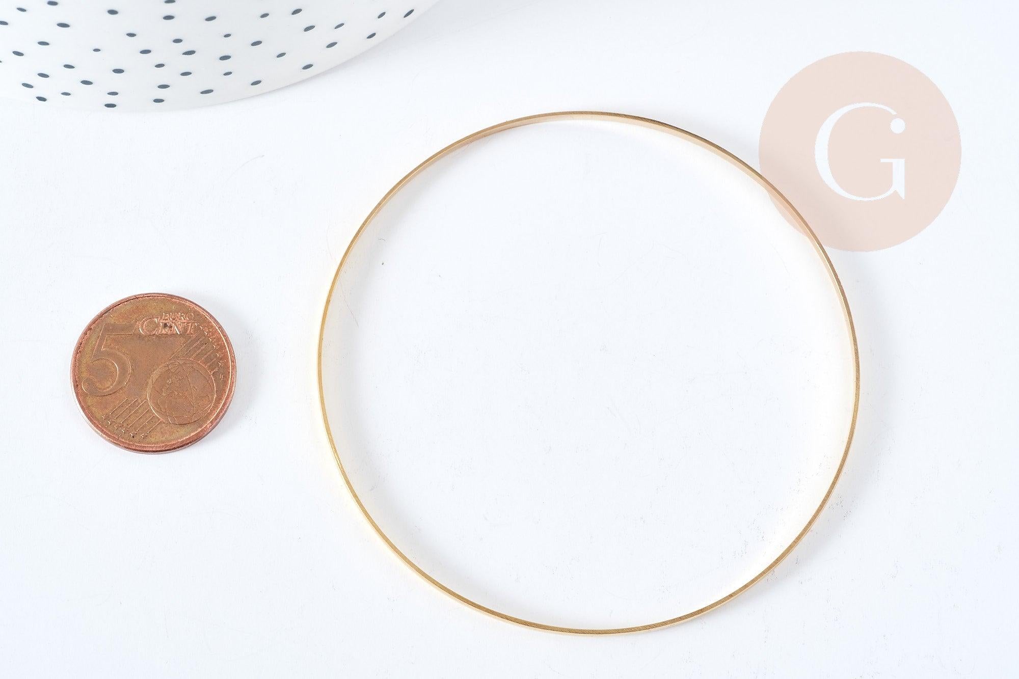 Bracelet jonc fin 2.5mm lisse doré 14K-67mm, x1 (G8357)