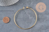 Pulsera esclava lisa bola acero inoxidable 304 dorado 62mm, x1 (G11264)