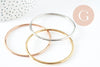 Bracelet jonc lisse rond 3mm acier 304 inoxydable doré/ platine / or rose 65mm, x1 (G9427)