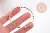Bracelet jonc ouvert finition boule 2mm acier 304 inoxydable doré 53~60mm, x1 (G10310)