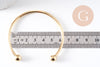 Bracelet jonc ouvert finition boule 2mm acier 304 inoxydable doré 60mm, x1 (G10311)
