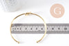 Bracelet jonc ouvert noeud 3mm laiton doré 53x62mm, x1 (G10312)