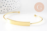 Bracelet jonc réglable laiton doré 18K 64mm, x1 (G1241)