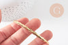 Bracelet jonc réglable laiton doré tresse 14k 50mm, x1 (G0478)