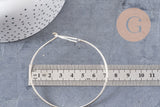 Bracelet jonc réglable triangle laiton argenté 60mm, x1 (G1812)