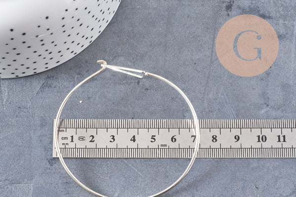 Bracelet jonc réglable triangle laiton argenté 60mm, x1 (G1812)