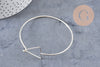 Bracelet jonc réglable triangle laiton argenté 60mm, x1 (G1812)