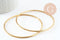 Bracelet jonc strié acier inoxydable doré 14k 60mm, bracelet résistant à l'eau, sans nickel, x1 (G9508)