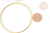 Bracelet jonc texturé rond acier 304 inoxydable doré 68mm, x1 (G7735)