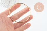 Bracelet jonc tibétain 2mm acier 201 inoxydable doré 66mm x1 (G9801)