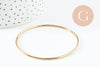 Bracelet jonc tibétain 2mm acier doré 66mm x1 (G9801)
