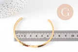 Bracelet jonc torsadé acier inoxydable doré IP 14k 68mm, x1 (G5946)