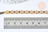 Bracelet maille rolo acier inoxydable 304 doré 14k, 1.5mm, 20.5cm, x1 (G6893)