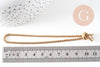Bracelet maille rollo réglable fermoir coulissant acier inoxydable 304 doré 14k 24cm, x1 (G0188)
