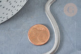 Bracelet maille serpent acier inoxydable platine, x1 (G8178)